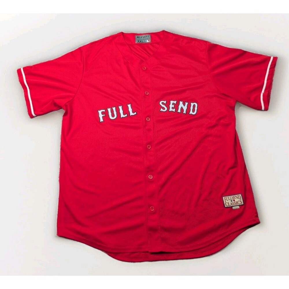 Full Send Classics Red Baseball Jersey by Nelk Boys Authentic Size XXL